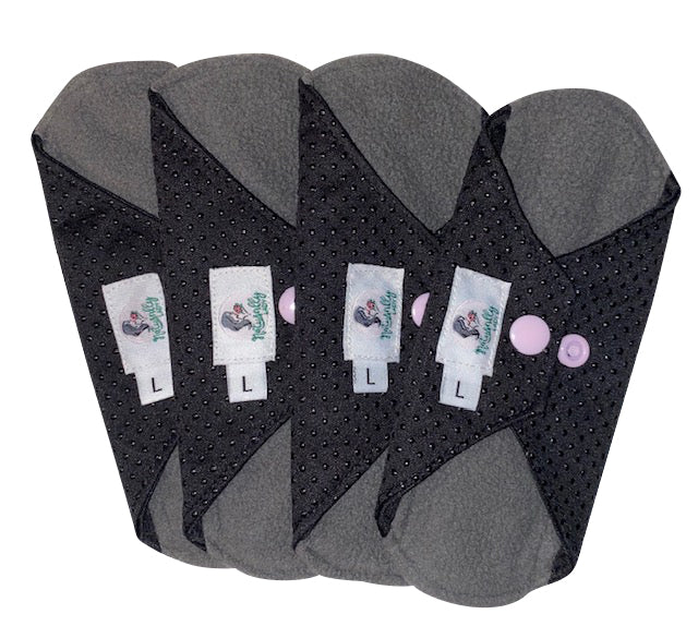 Anti-Slip Set of 4 Mini Pantyliners SS 7” Exclusive PUL- Reusable washable cloth sanitary pads napkins towels