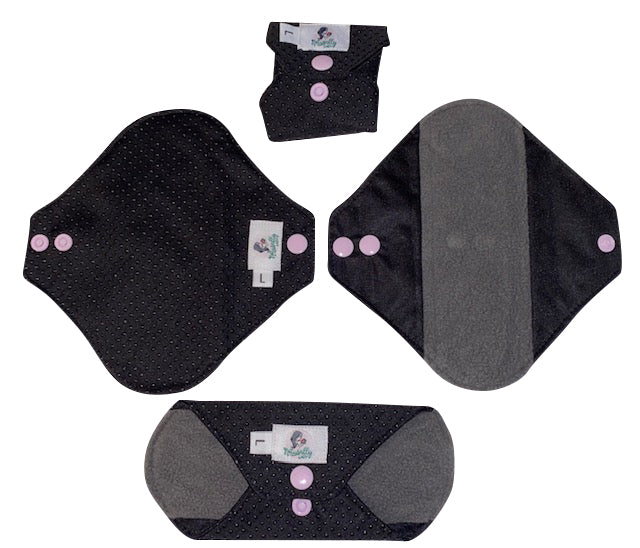 Anti-Slip Set of 4 Mini Pantyliners SS 7” Exclusive PUL- Reusable washable cloth sanitary pads napkins towels