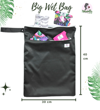 Load image into Gallery viewer, Big Wet Bag 30cm x 40cm for baby nappies |reusable cloth sanitary pads towels | face masks eco zero waste - Double Pockets
