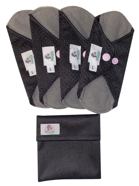 Anti-Slip Set of 4 Mini Pantyliners SS 7” Exclusive PUL- Reusable washable cloth sanitary pads napkins towels