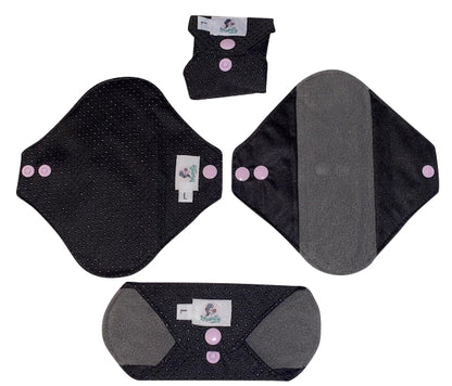 Anti-Slip Set of 4 Mini Pantyliners SS 7” Exclusive PUL- Reusable washable cloth sanitary pads napkins towels