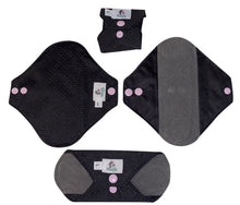 Load image into Gallery viewer, Anti-Slip Set of 4 Mini Pantyliners SS 7” Exclusive PUL- Reusable washable cloth sanitary pads napkins towels
