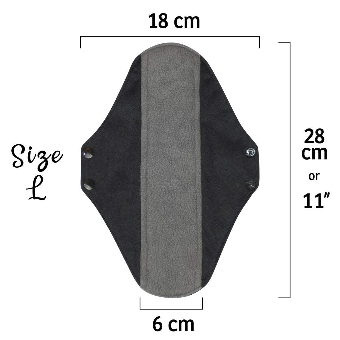 Reusable Sanitary Pads Black - Starter Set 9 pcs YOU CHOOSE Sizes to compose your set