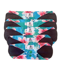 Load image into Gallery viewer, Small Starter Set 5 pcs Reusable Sanitary Cloth Menstrual Pads - Hawaii Pattern
