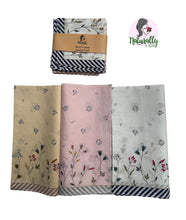 Load image into Gallery viewer, Set of 3 Beautiful Cotton Ladies Handkerchiefs Soft 45cmx45cm
